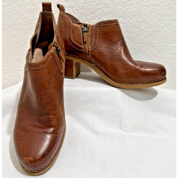 Dansko Harlene Ankle Boots Booties Shoes Womens Size EU 38 US 7-7.5 Brown - Picture 1 of 10